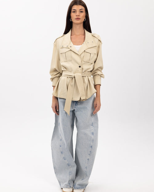 Beige Trench Jacket