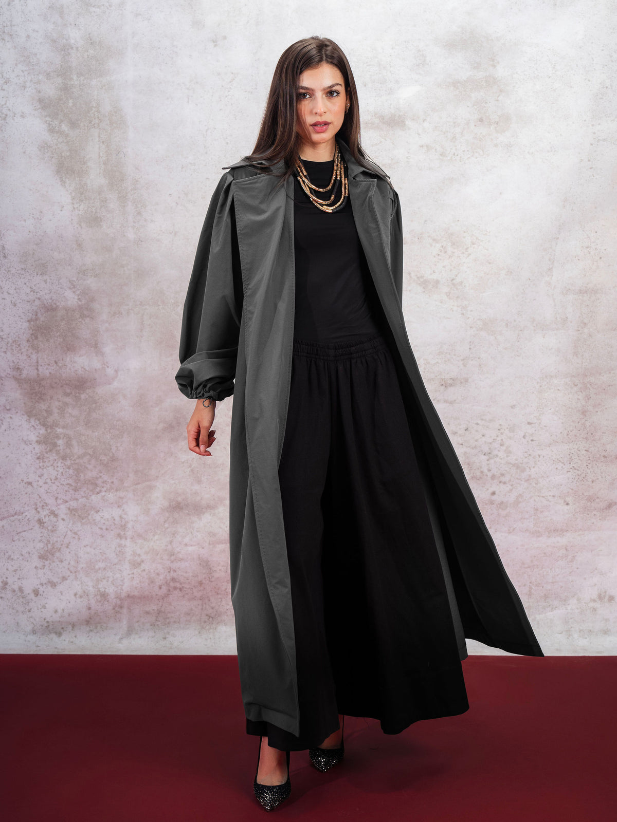 Elara Trench Coat Grey