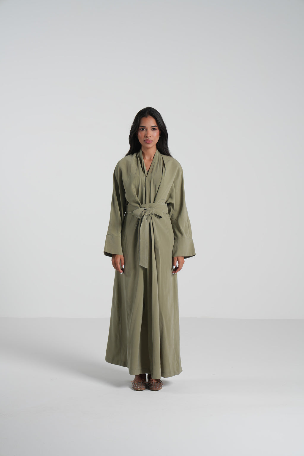 Breathable summer dress olive
