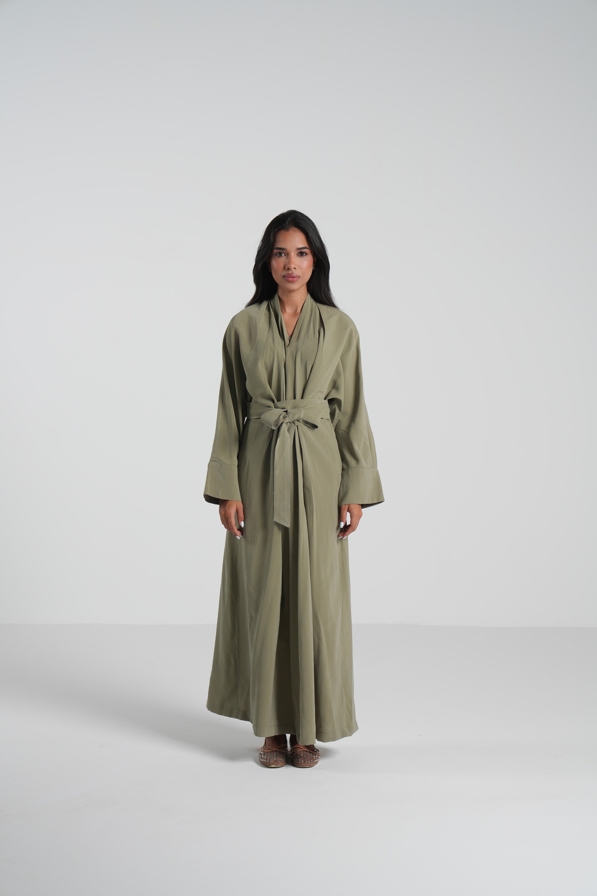 Breathable summer dress olive
