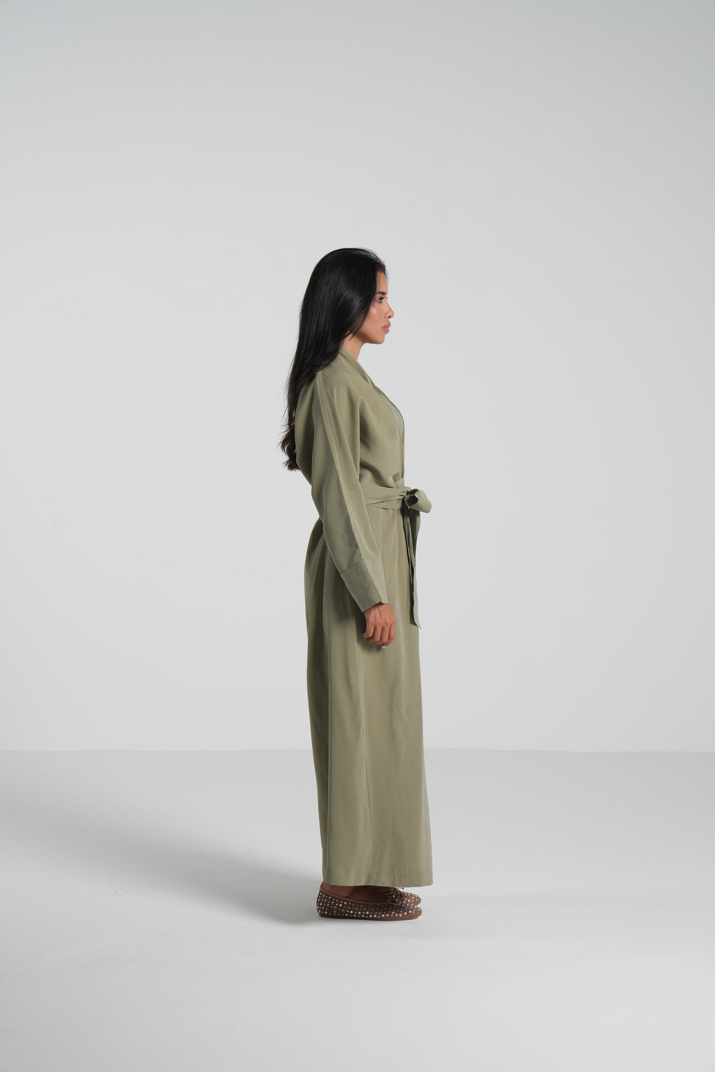 Breathable summer dress olive