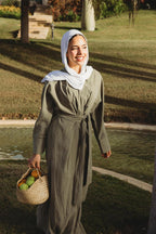 Breathable summer dress olive