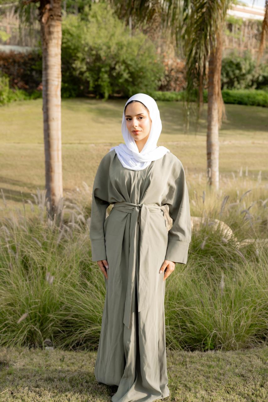 Breathable summer dress olive