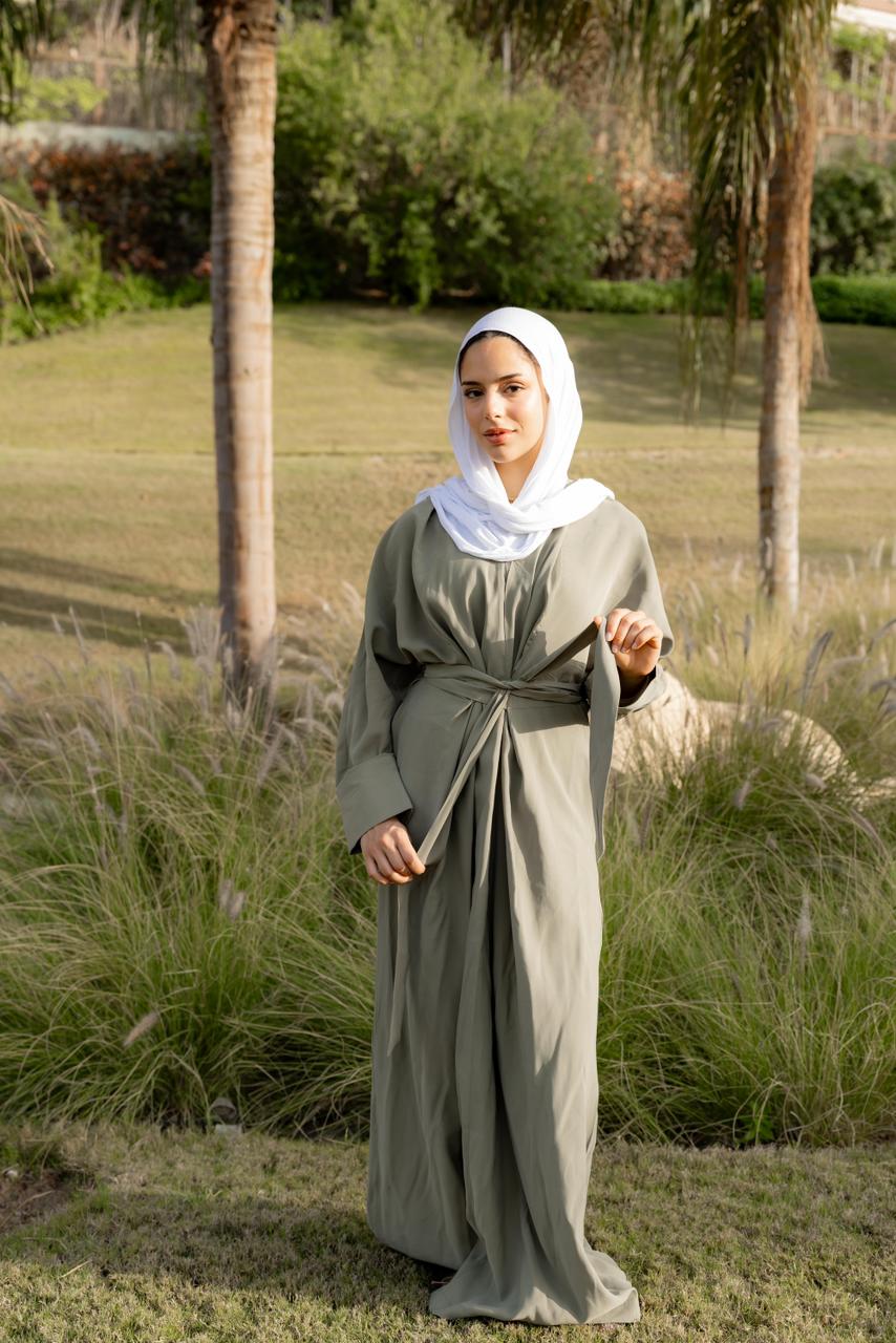 Breathable summer dress olive