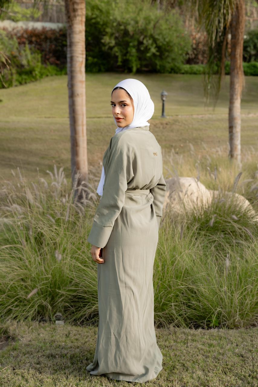 Breathable summer dress olive
