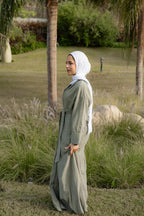 Breathable summer dress olive