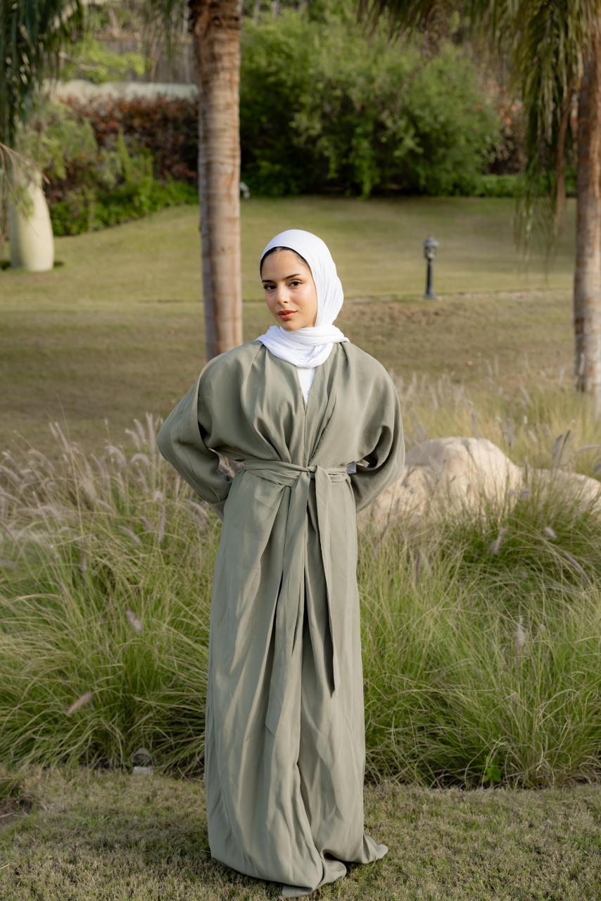 Breathable summer dress olive