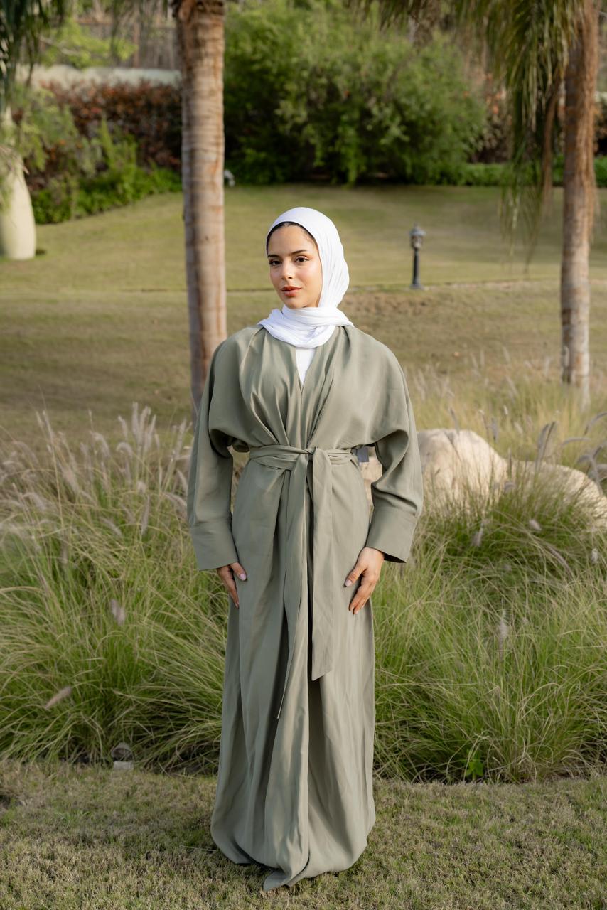 Breathable summer dress olive